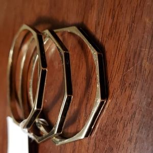 3pc bangle set black & gold tone